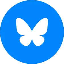 Bluesky logo White butterfly icon centred on a solid blue circular background.