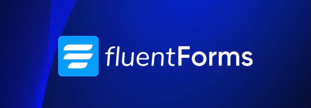 Fluent Forms logo featuring a stylised white 